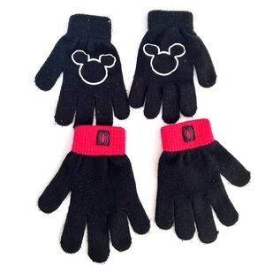 Kids Bundle of two mittens gloves set Mickey Mouse and Spider Man